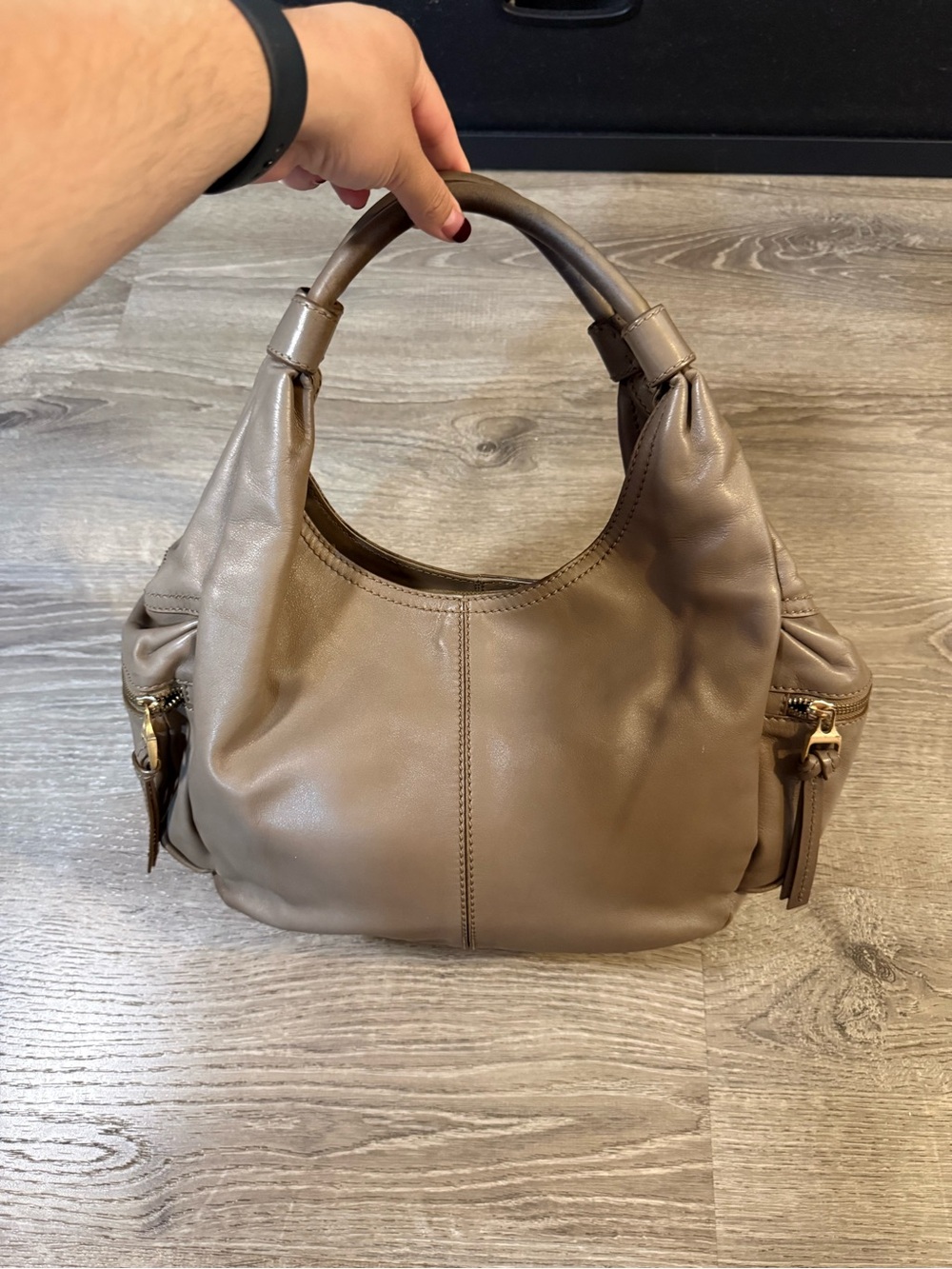 Vintage Max Mara leather slouchy hobo shoulder bag